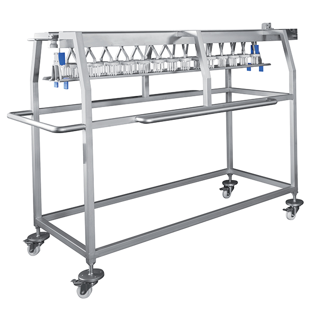 Chariot de rangement des têtes de dosage